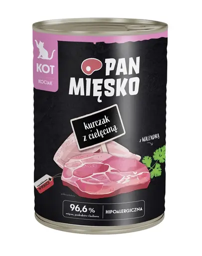 Hrana umeda pisici adult PAN MIESKO 400g pui vitel bogata in carne