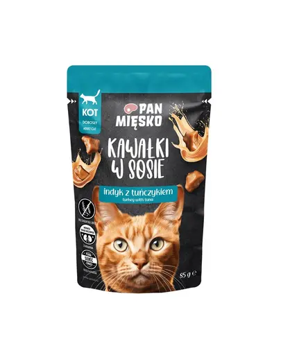 PAN MIESKO hrana pisici bucatele curcan cu ton in sos 85 g