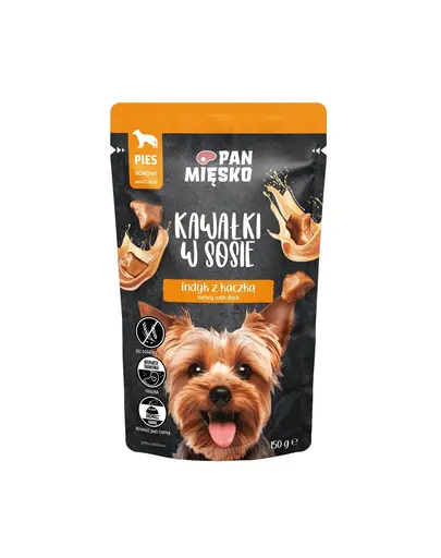 PAN MIESKO hrana umeda caini in sos 150 g bucatele curcan si rata