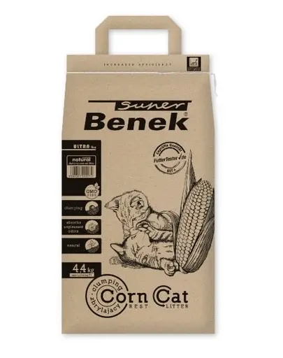 BENEK Super Corn Cat Ultra Natural - Strat biodegradabil pentru litiera- 7 L / 4,4 kg