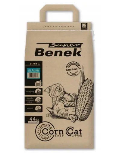 BENEK Super Corn Cat Ultra Asternut din porumb pentru litiera, briza marii 7 l