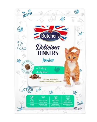 BUTCHER'S Functional Kitten Hrana uscata pisoi, cu curcan 800 g