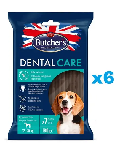 BUTCHER'S Dental Care for Medium Dogs 5x180g snack dentitie caini talie medie
