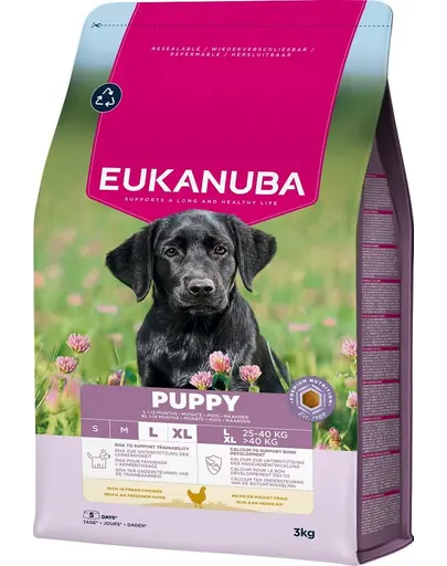 EUKANUBA Puppy Large Breeds Chicken 3 kg hrana catelusi rase mari, bogata in pui proaspat