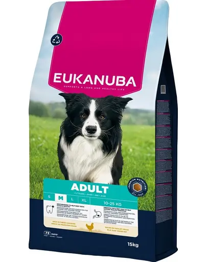 EUKANUBA Adult Medium Breeds Chicken 15 kg hrana Caini rase medii bogata in pui proaspat