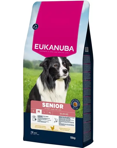 EUKANUBA Senior Medium Breeds Chicken 15 kg hrana caine senior rasa medie, bogata in pui proaspat