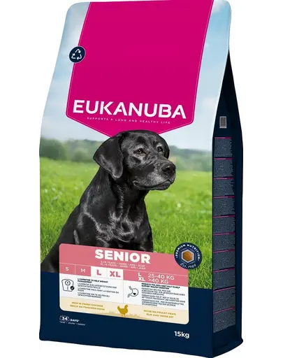 EUKANUBA Senior Large Breeds Chicken 15 kg hrana caine senior talie mare, cu pui