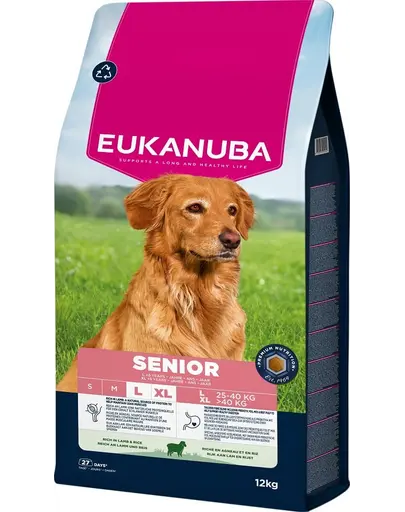 EUKANUBA Senior Large Breeds Lamb & Rice 12 kg hrana uscata pentru caini seniori de talie mare, bogata in miel si orez