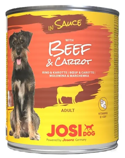 JOSERA JosiDog Beef&Carrot in Sauce 830g hrana in sos Caini, vita si morcov
