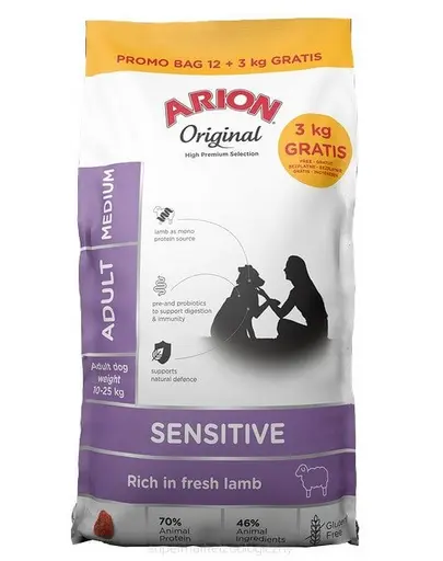 ARION Original Sensitive Adult Medium Lamb Rice 15 kg (12+3 kg) hrana monoproteica
