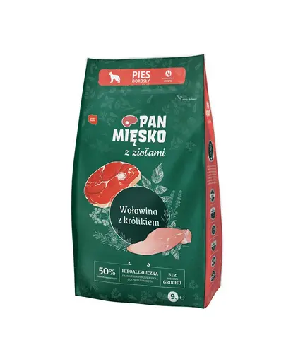 PAN MIESKO hrana caine rasa medie M 2x9 kg ierburi aromatice, vita si iepure