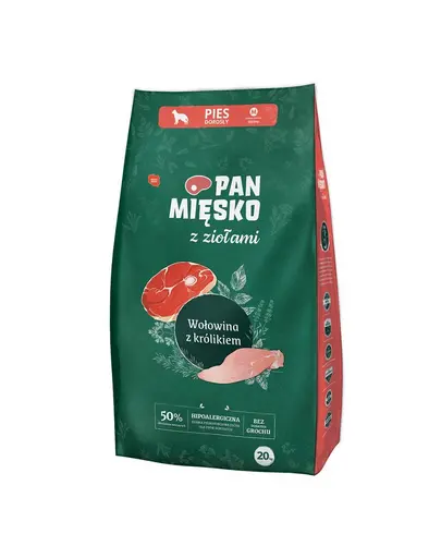 PAN MIESKO saci hrana Caini medii M 2x20 kg vita si iepure
