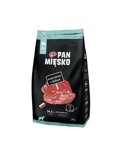 PAN MIESKO hrana caine adult XL 2 x sac 20 kg, porc si mistret