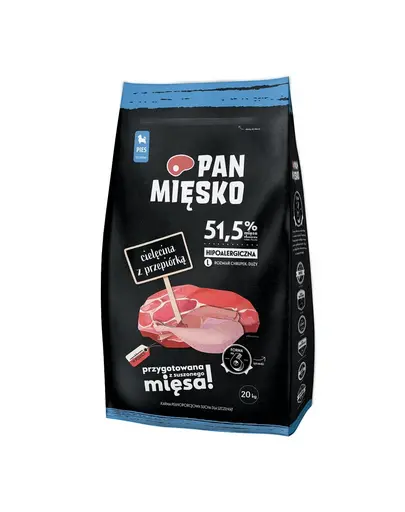 PAN MIESKO Vitel cu prepelita pentru catei, crochete L 20 kg