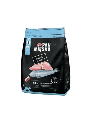 PAN MIESKO Hrana uscata pentru pisici pui cu pastrav S 400 g