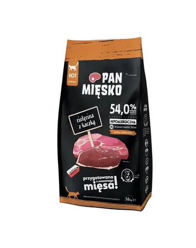 PAN MIESKO Vitel cu rata hrana uscata pentru pisici M 1,6 kg