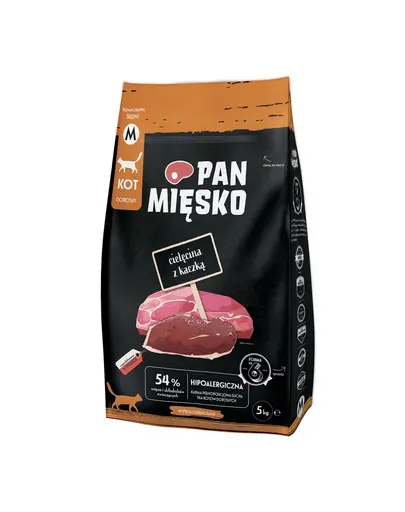 PAN MIESKO Vitel cu rata hrana uscata pentru pisici M 5 kg