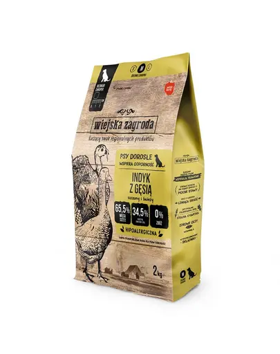 WIEJSKA ZAGRODA Hrana uscata caine talie medie, curcan si gasca M 2 kg