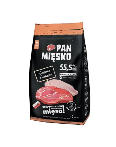 PAN MIESKO hrana caini cu vitel si curcan M 9 kg
