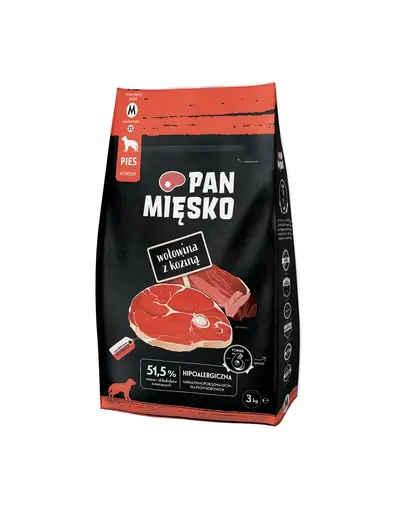 PAN MIESKO Mancare uscata caine talie medie, cu vita si capra M 2x3 kg