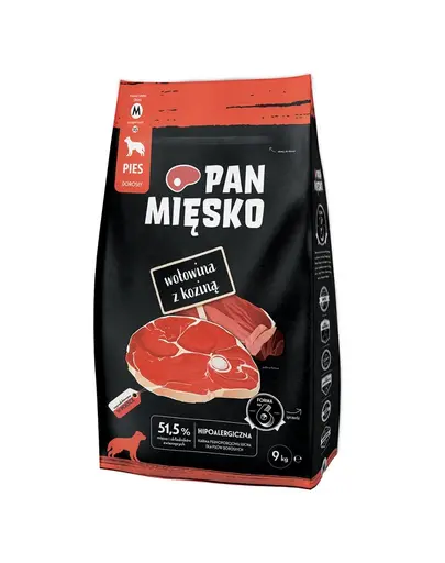 PAN MIESKO hrana pentru caini cu vita si capra M 2x9 kg