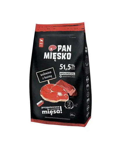 PAN MIESKO hrana pentru caini adulti M 20 kg vita si capra