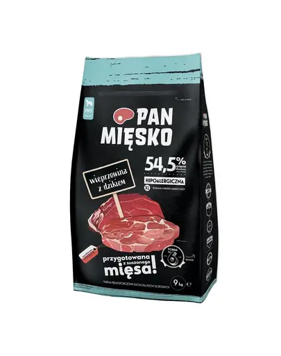PAN MIESKO Sac hrana caini talie foarte mare cu porc si mistret XL 2x9 kg
