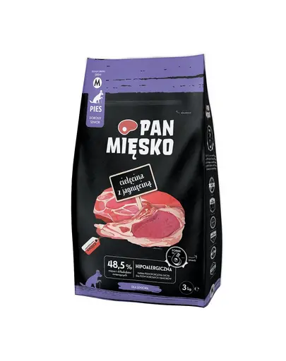 PAN MIESKO Vitel si miel hrana pentru seniori M 3 kg