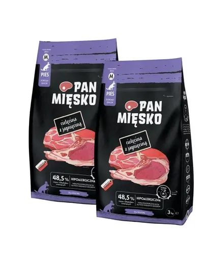 PAN MIESKO Vitel si miel hrana pentru seniori M 2x3 kg