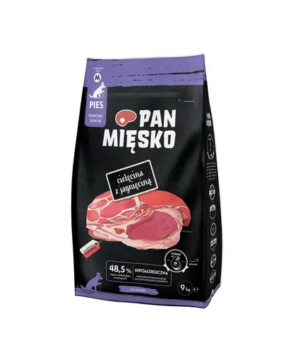 PAN MIESKO Vitel cu miel pentru Caini seniori M 9 kg