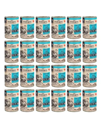 WIEJSKA ZAGRODA Conserva hrana cu somon si curcan, pentru pisici adulte 24x400 g