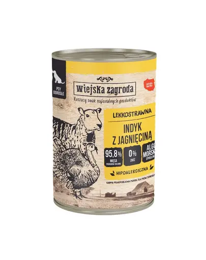 WIEJSKA ZAGRODA Curcan cu miel, hrana umeda pentru caini, 400 g