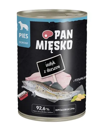 PAN MIESKO Curcan cu Cod Hrana umeda completa pentru caini 400 g