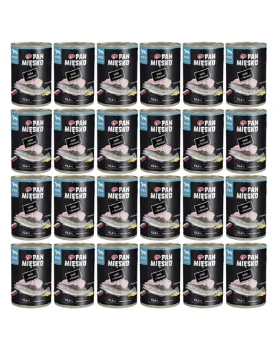 PAN MIESKO Curcan cu cod hrana umeda completa pentru caini 24x400 g