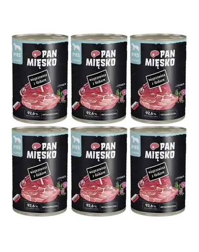 PAN MIESKO Carne de porc cu mistret hrana umeda pentru caini 6x400 g