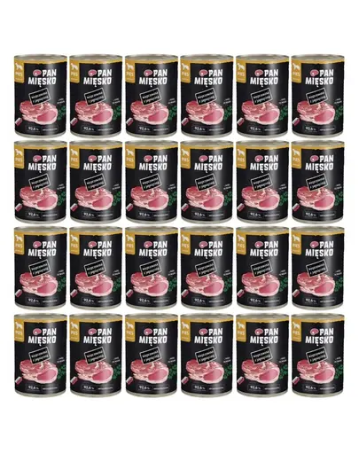 PAN MIESKO Carne de porc cu miel hrana umeda pentru caini 24x400 g