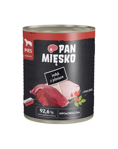 PAN MIESKO Curcan cu cerb, hrana umeda pentru caini 800 g