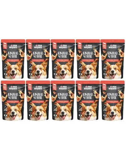 PAN MIESKO bucati in sos cu vita si capra 10x150 g hrana umeda caini