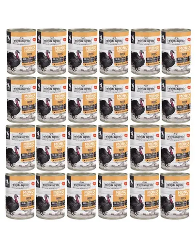 WIEJSKA ZAGRODA Hrana umeda monoproteica cu curcan pentru pisici 24x400 g