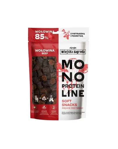 WIEJSKA ZAGRODA recompense moi monoproteice cu vita pentru Caini 115 g