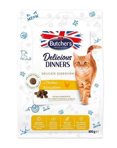 BUTCHER'S Functional Cat Sensitive mancare pentru pisici sensibile, cu pui 800 g