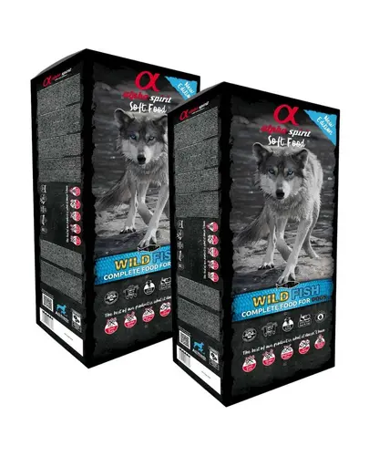 ALPHA SPIRIT Wild Fish hrana moale Caini 2x9kg
