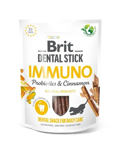BRIT Dental Stick Immuno cu probiotice si scortisoara 251 g recompense dentare pentru caini ce sustin imunitatea