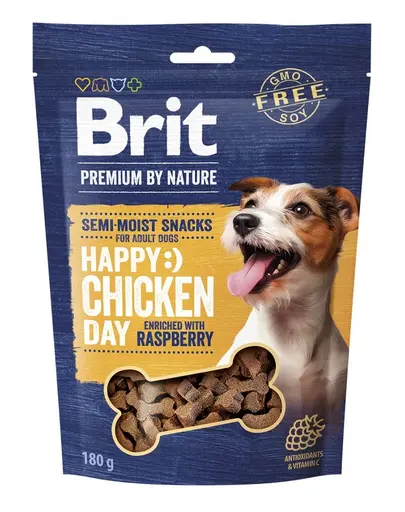 BRIT Semi-moist Snack pui si zmeura 180g gustare caini