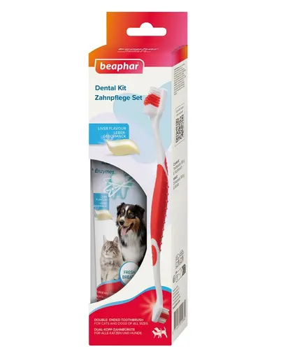 BEAPHAR Dental Kit pasta si periuta caini si pisici