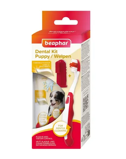 BEAPHAR Puppy Dental Kit pasta si periute pentru catei