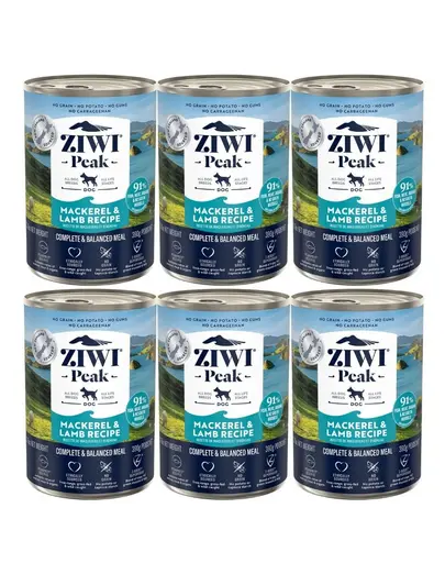 ZIWIPEAK Dog Mackerel&Lamb miel si macrou 6x390 g conserve hrana caini