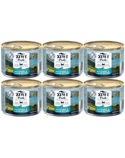 ZIWIPEAK Cat Mackerel&amp;Lamb hrana umeda pisica 6x185 g macrou si miel