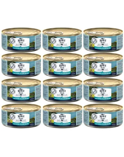 ZIWIPEAK Cat Mackerel&amp;Lamb set conserve pisici 12 x 85 g cu macrou si miel