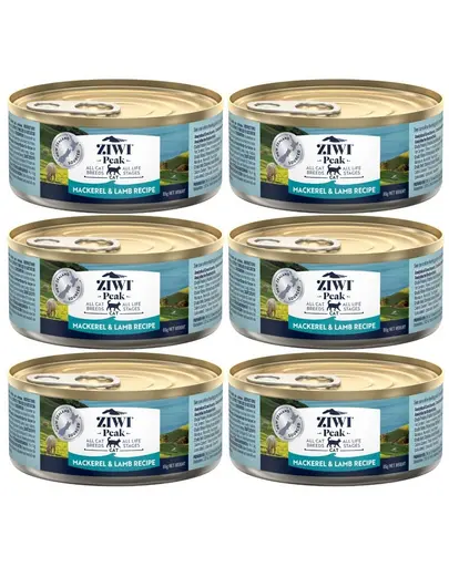 ZIWIPEAK Cat Mackerel&Lamb conserva hrana umeda pisici 6x85 g macrou si miel